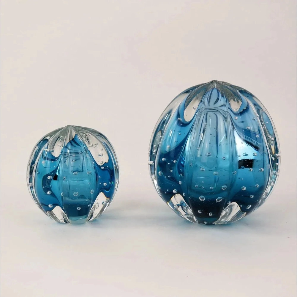 Bola Rigada Senna Cristais D´labone Turquesa 12 Cm