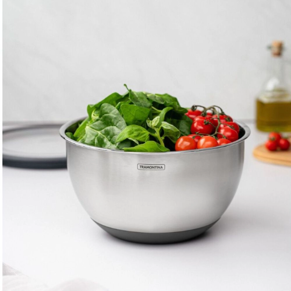 Bowl Aco Inox C/tampa Silicone 5 L - Cucina