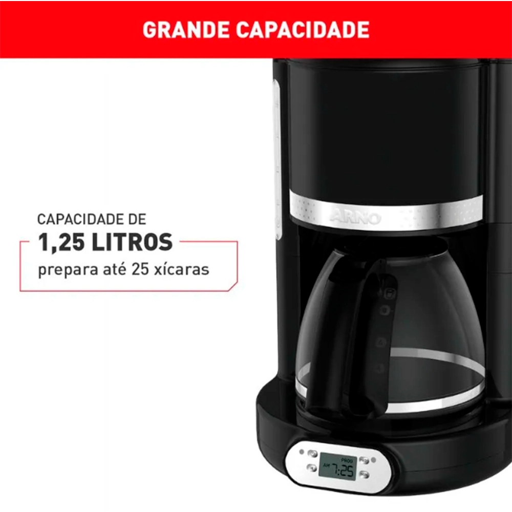Cafeteira Elétrica Arno Soleil Preta 1,25 Litros Spfc Cafeteira Elétrica Arno Soleil Preta 1,25 Litros Spfc