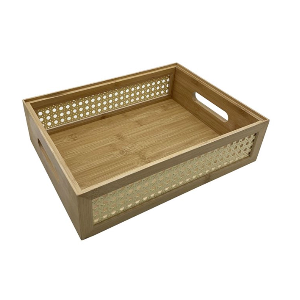 Caixa Organizadora Empilhável Palhinha Oikos Bambu 32 Cm