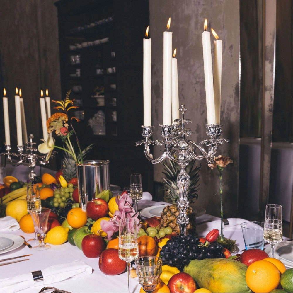 Candelabro 5 Velas Christofle Trianon 50 Cm Candelabro 5 Velas Christofle Trianon 50 Cm