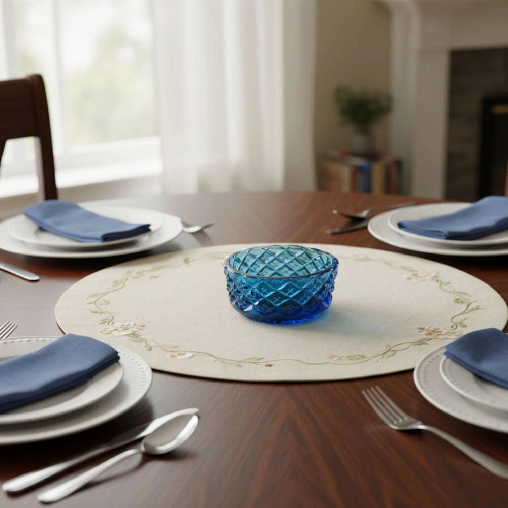 Centro de Mesa Lapidado  Di Murano Aquamarine Escuro Sem Ouro