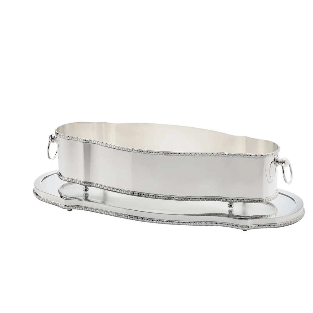 Centro de Mesa St James Classico Com Cordao Palha e Presentoir Com Espelho Centro de Mesa St James Classico Com Cordao Palha e Presentoir Com Espelho