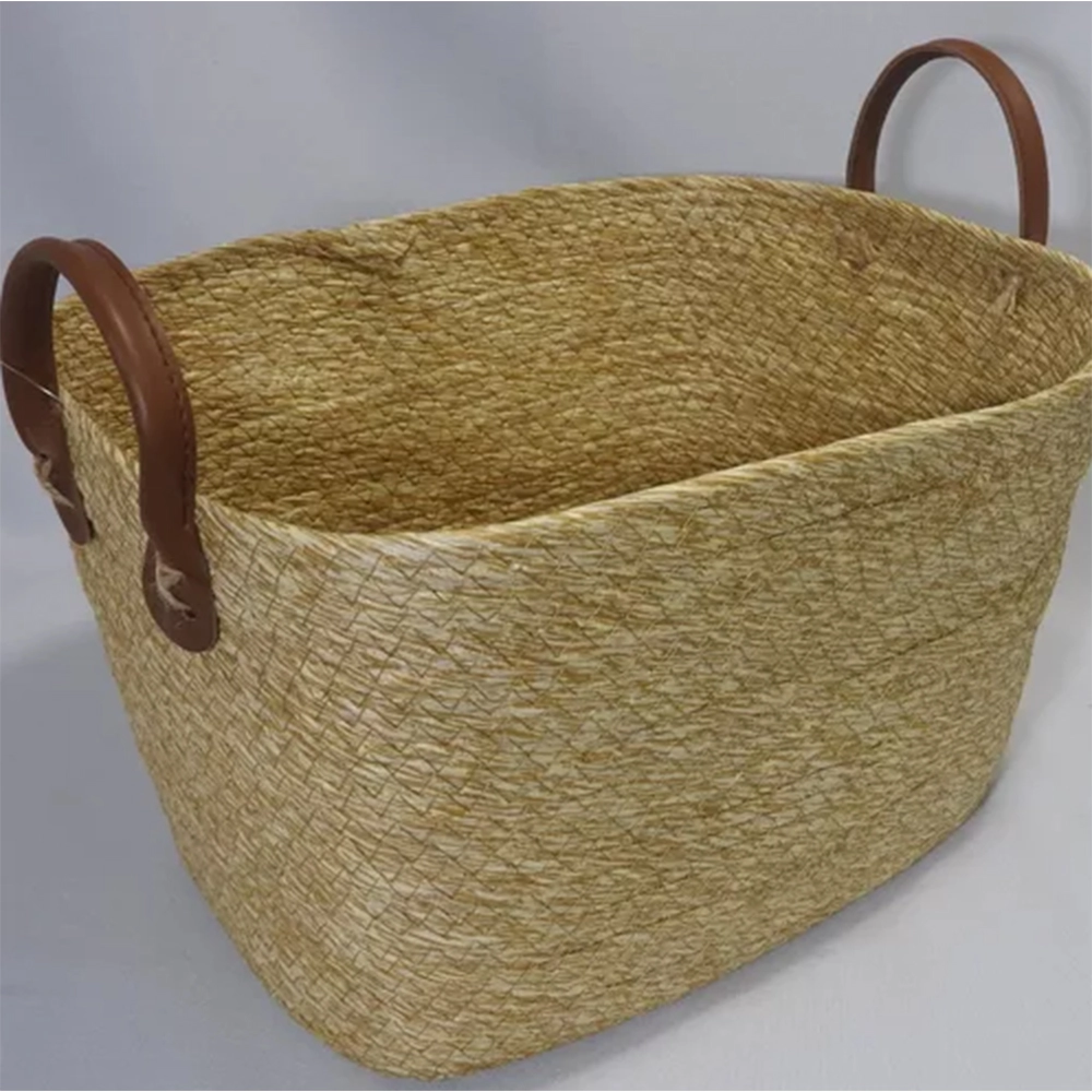 Cesto de Fibra Natural Com Alça Paramount 20 X 27 X 36 Cm