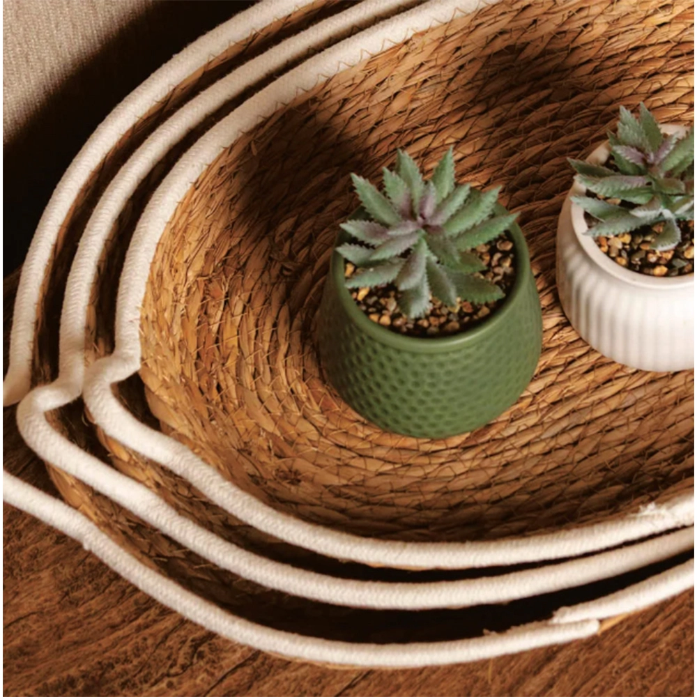 Cesto de Fibra Natural e Algodao Com Alca Paramount Cesto de Fibra Natural e Algodao Com Alca Paramount