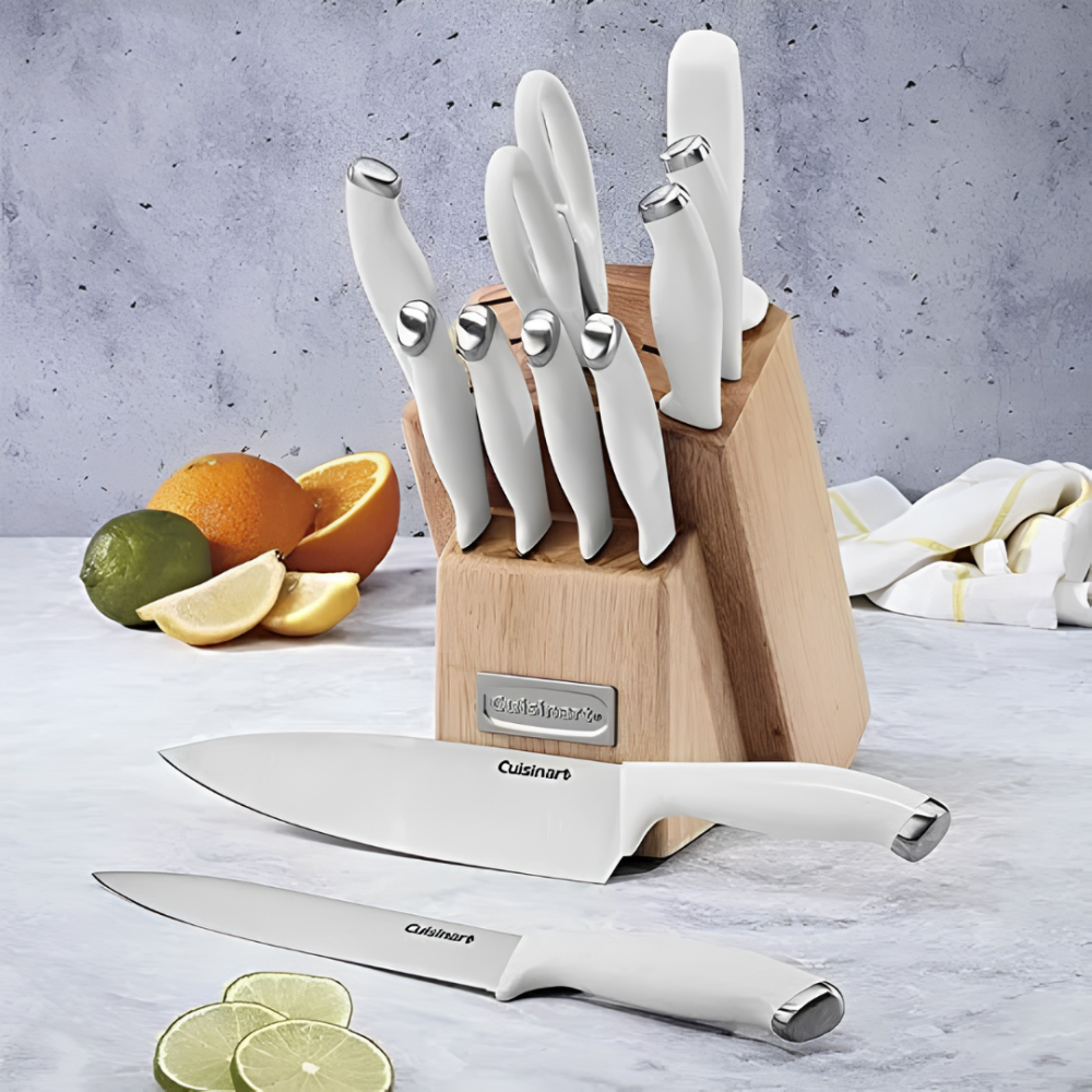 Cj Bloco Facas 12 Pcs Collor Branco Cuisinart