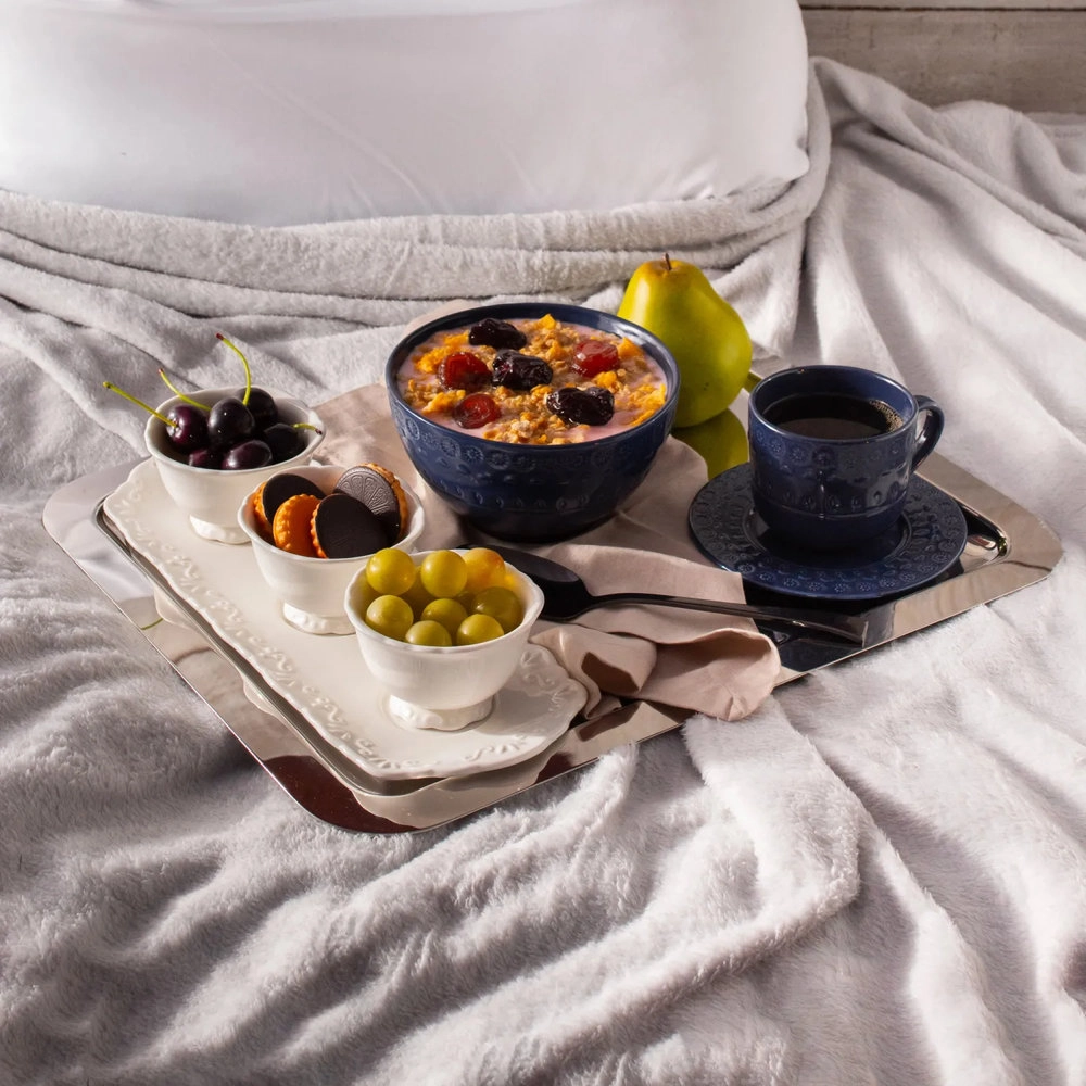 Conjunto 3 Petisqueiras de Porcelana Durable Porcelain Com Bandeja Alto Relevo 33cm X 13cm -wolff Conjunto 3 Petisqueiras de Porcelana Durable Porcelain Com Bandeja Alto Relevo 33cm X 13cm -wolff