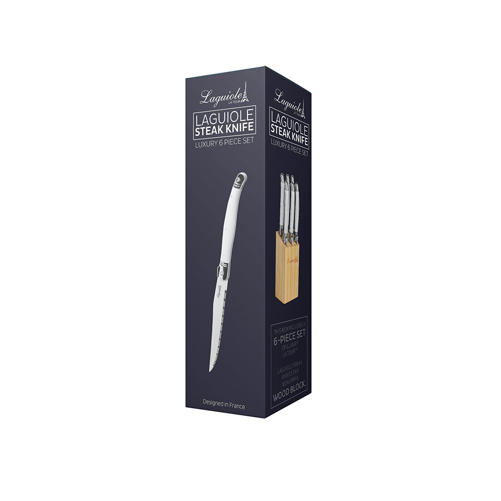 Conjunto C/ 6 Facas Luxo Com Suporte Laguiole Conjunto C/ 6 Facas Luxo Com Suporte Laguiole