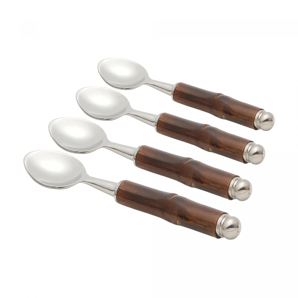 Conjunto de Colheres Wolff Bamboo Escuro - 4 Pecas