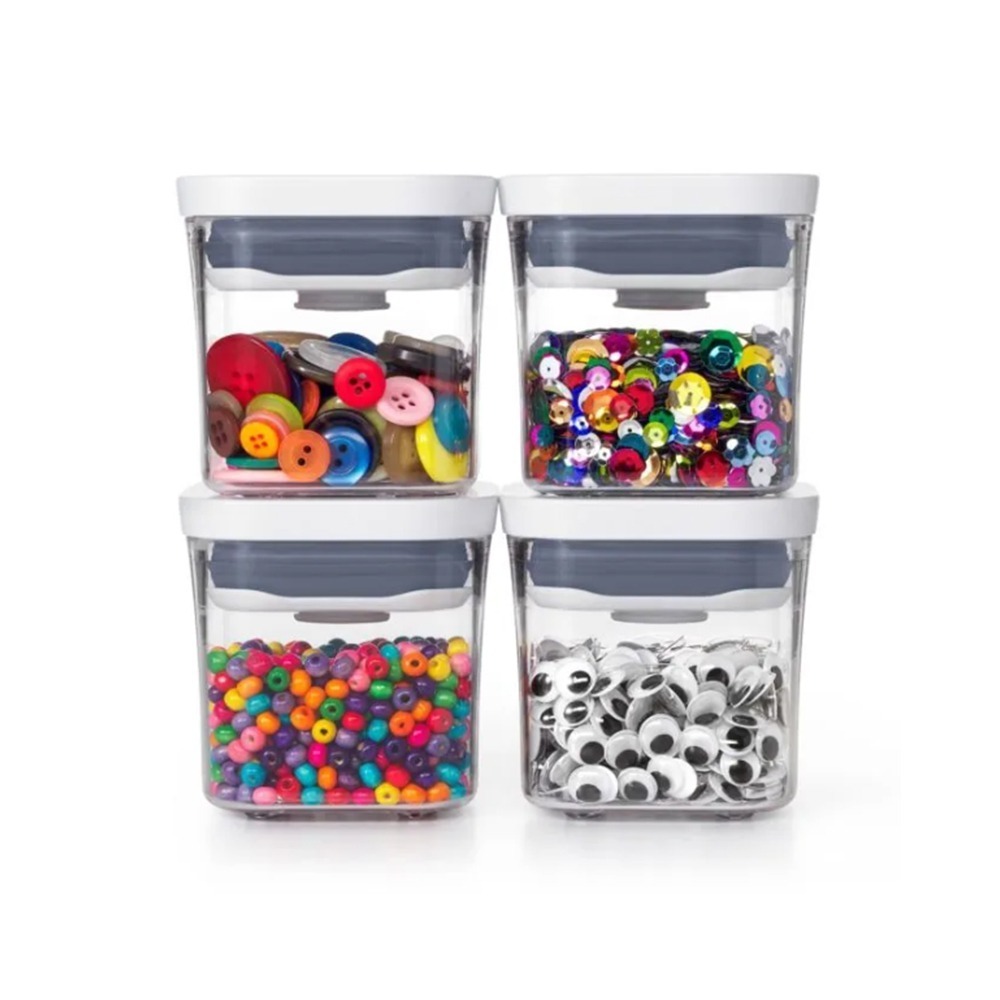 Conjunto de Potes Quadrados Com Tampa Hermética Oxo Pop 2.0 - 4 Peças