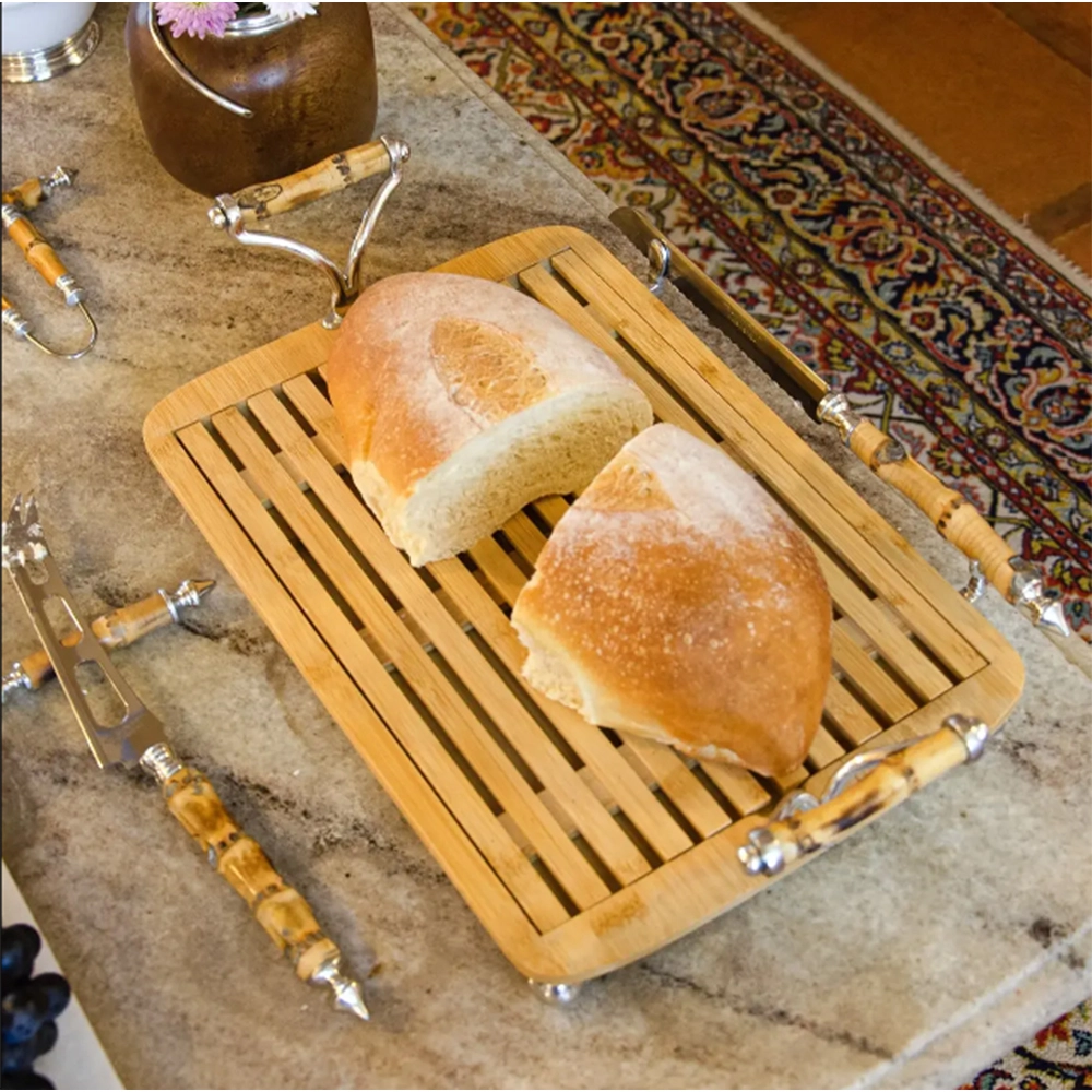 Conjunto Migalheira Design By Somers Bambu - 2 Peças Conjunto Migalheira Design By Somers Bambu - 2 Peças