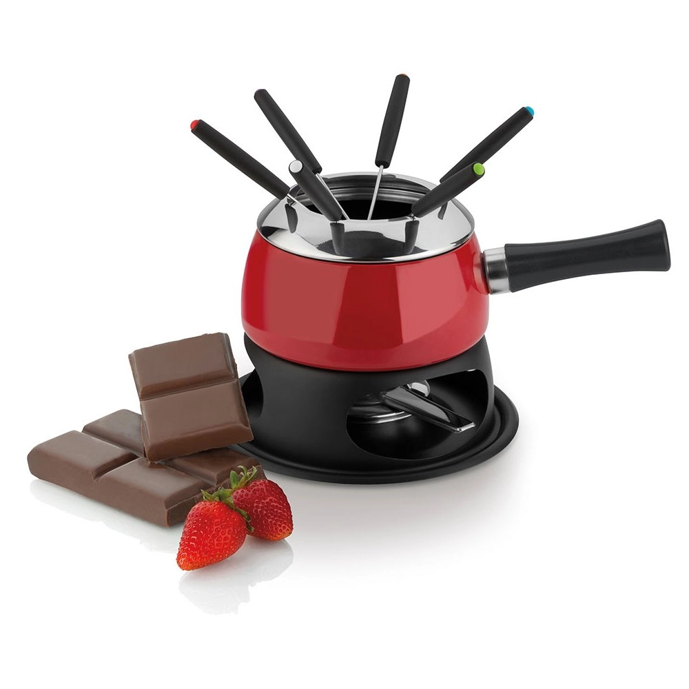 Conjunto Para Fondue Forma Inox Cervinia Vermelho – 12 Pecas
