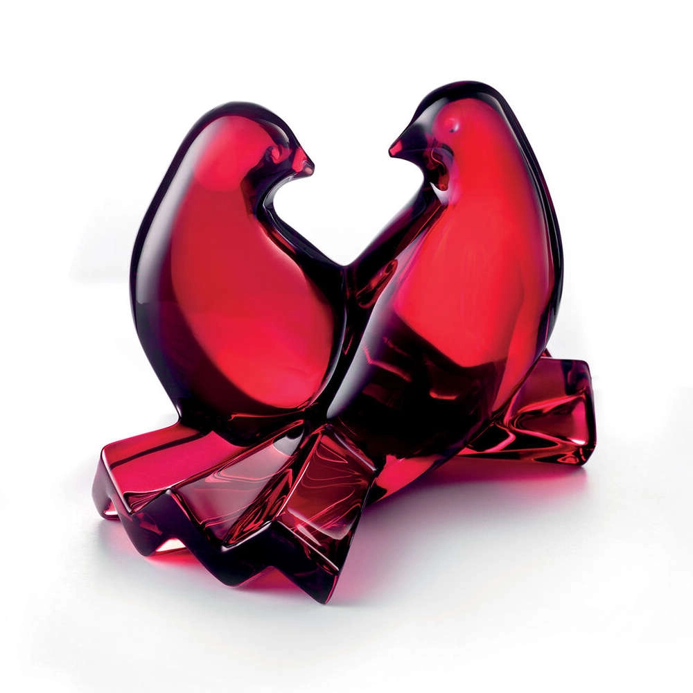Escultura Baccarat Pombas Saint-valentin