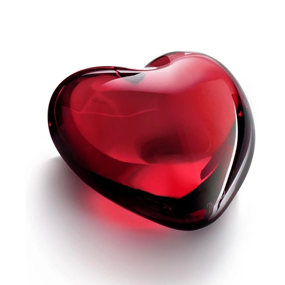 Escultura Em Cristal Baccarat Coeur Cupid Heart Vermelho
