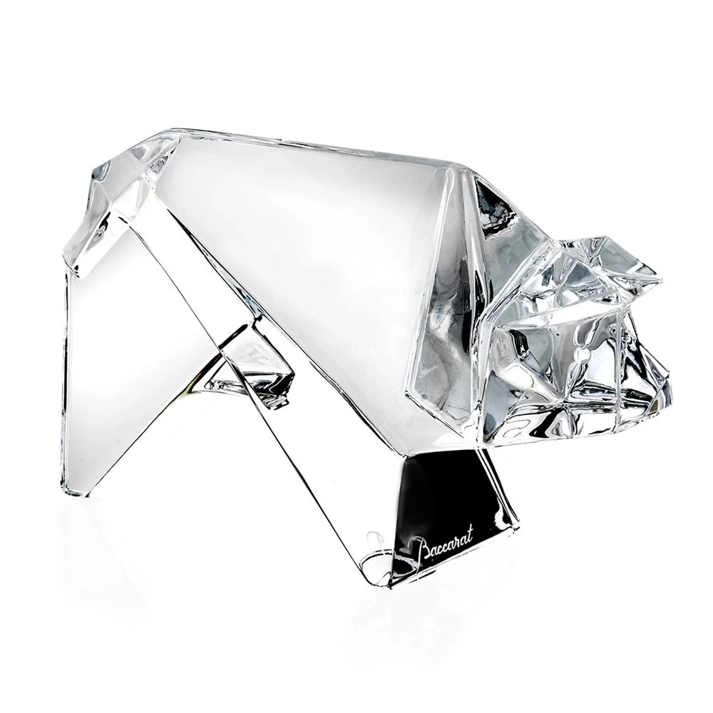 Escultura Em Cristal Baccarat Porco Colecao Origami