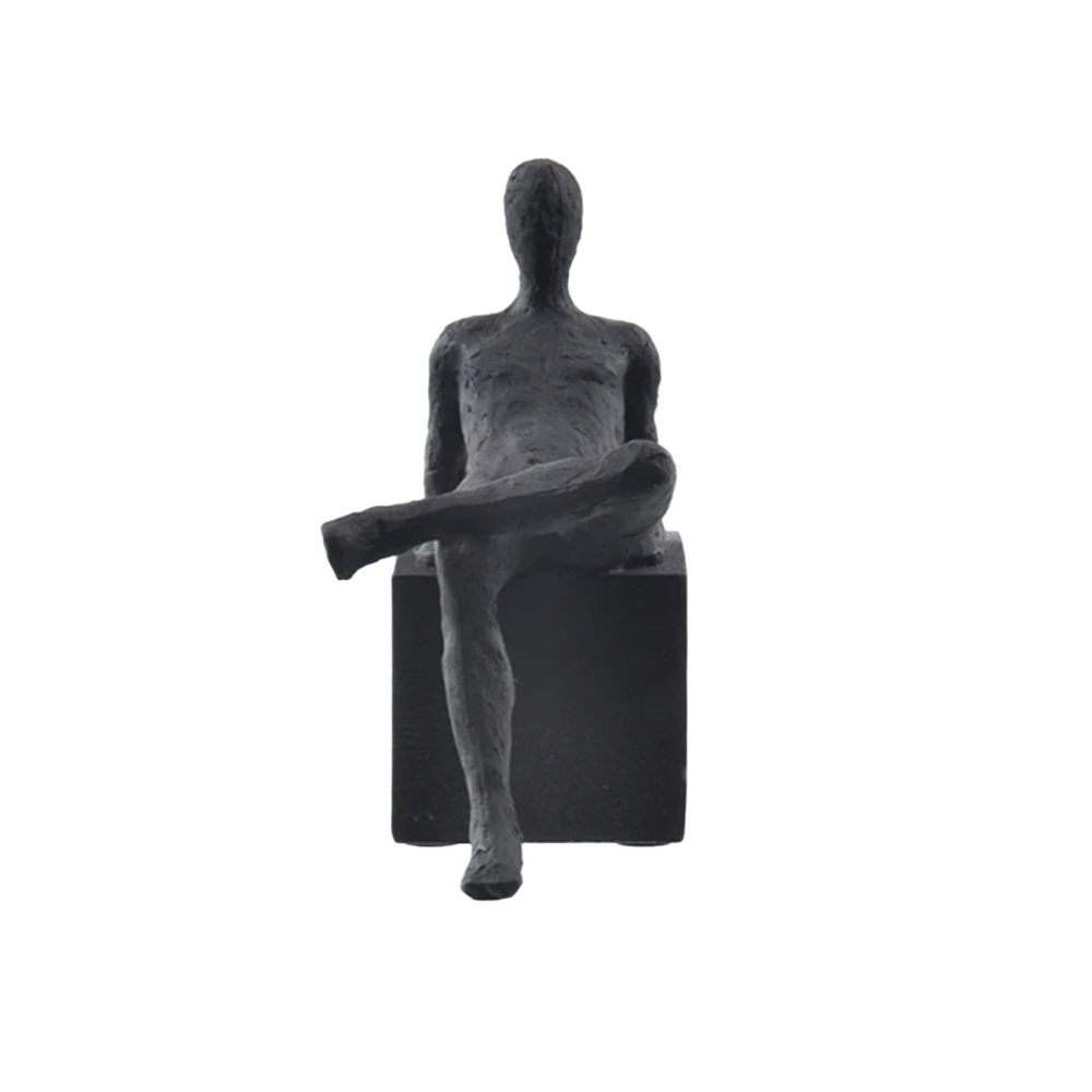 Escultura Home Collection Homen Think Encostado 22 X 18 Cm