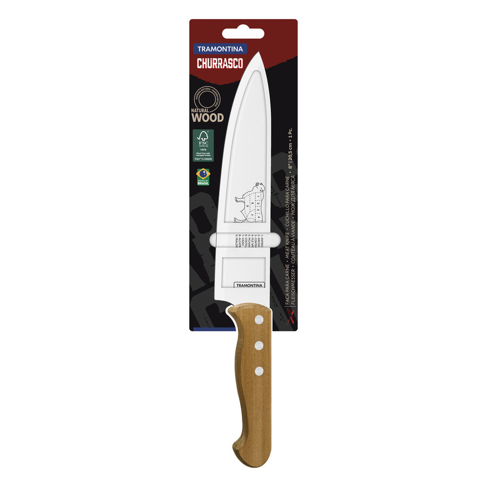 Faca Para Carne Aco Inox Tramontina Churrasco 33 Cm