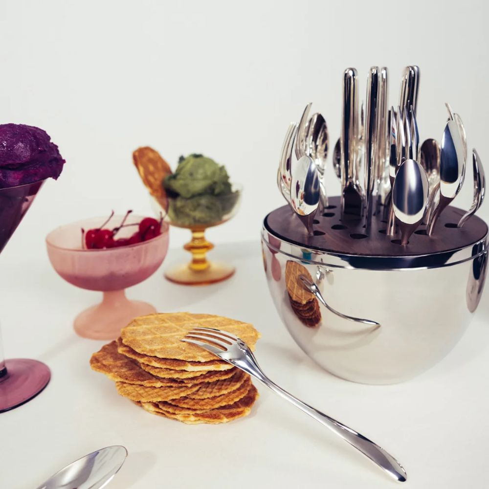 Faqueiro C/ 24 Peças Em prata Christofle Mood Easy - Sobremesa