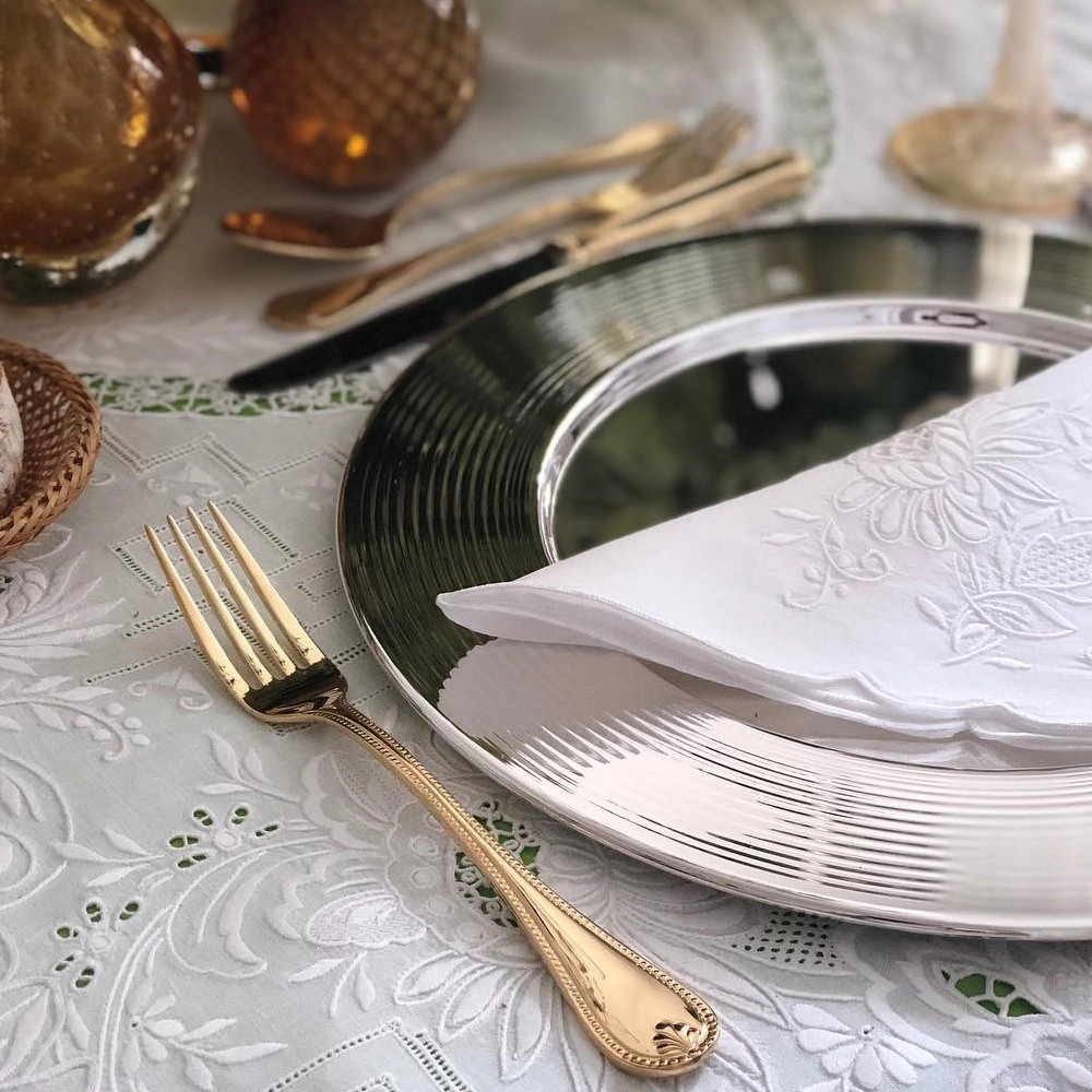 Faqueiro C/ 130 peças Aço Inox St. James Pérola Dourado