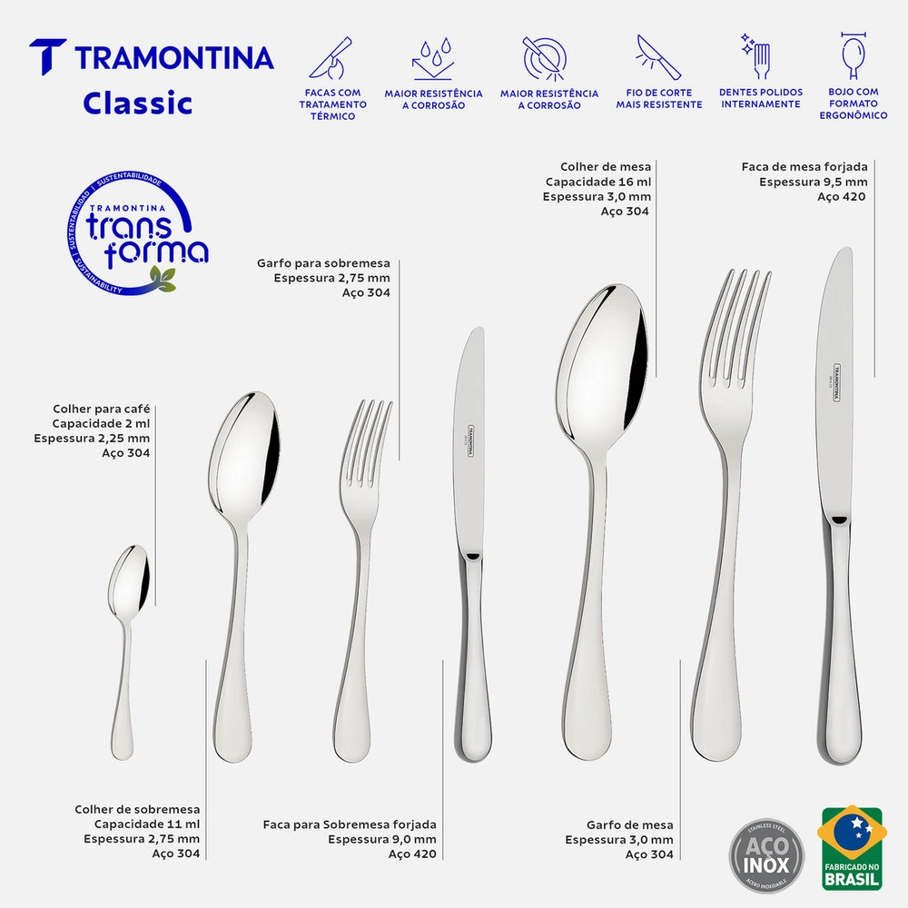 Faqueiro Tramontina Classic - 130 Pecas