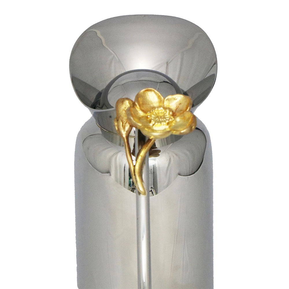 Garrafa Isotérmica Orfèvrerie Royale Flor Na Tampa Aço Inox 500 Ml