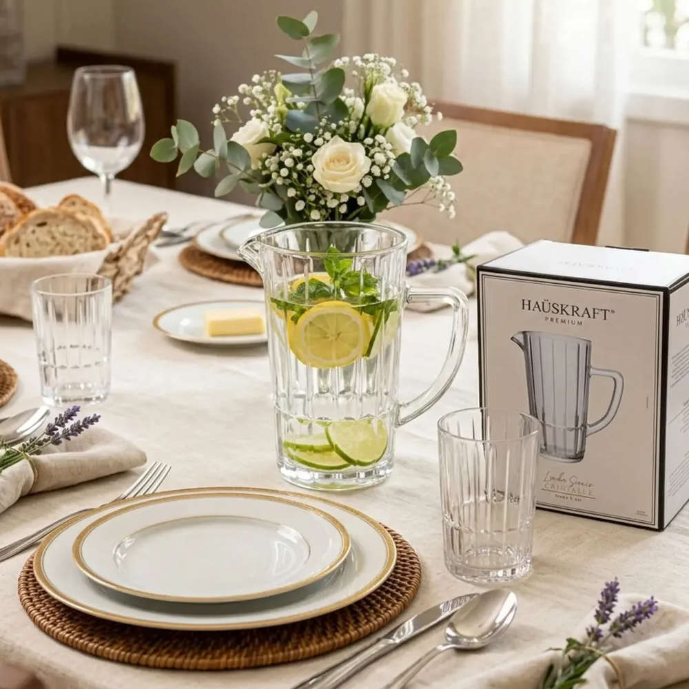 Jarra Cristalle 1,3 L Transparente Em Vidro Hauskraft