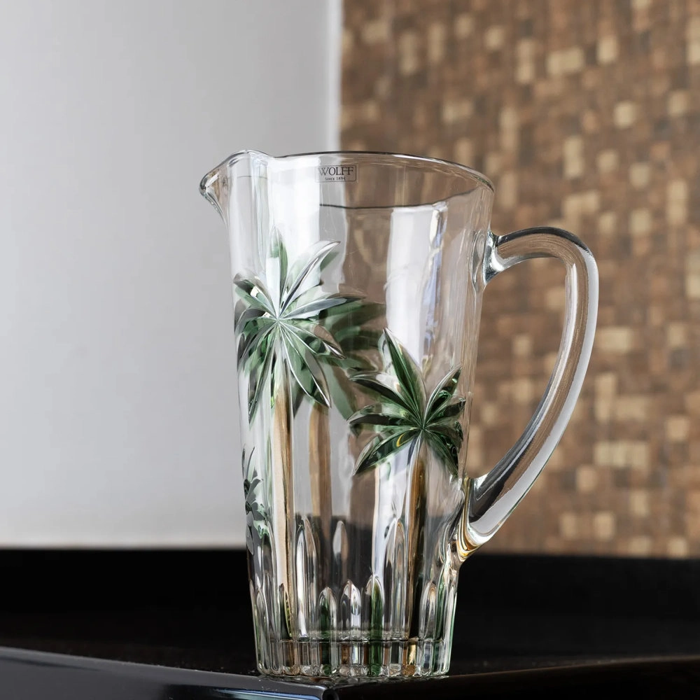 Jarra Palm Tree Handpaint 1,5l Cristal Ecologico - Wolff Jarra Palm Tree Handpaint 1,5l Cristal Ecologico - Wolff