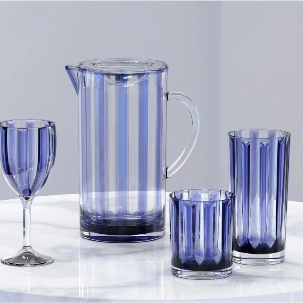Jarra Stripes de Acrilico Azul