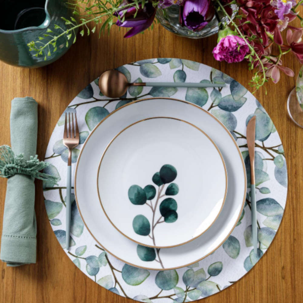 Jogo Americano Auguri Casa Acqua Eucaliptos 40 Cm - Cada Jogo Americano Auguri Casa Acqua Eucaliptos 40 Cm - Cada