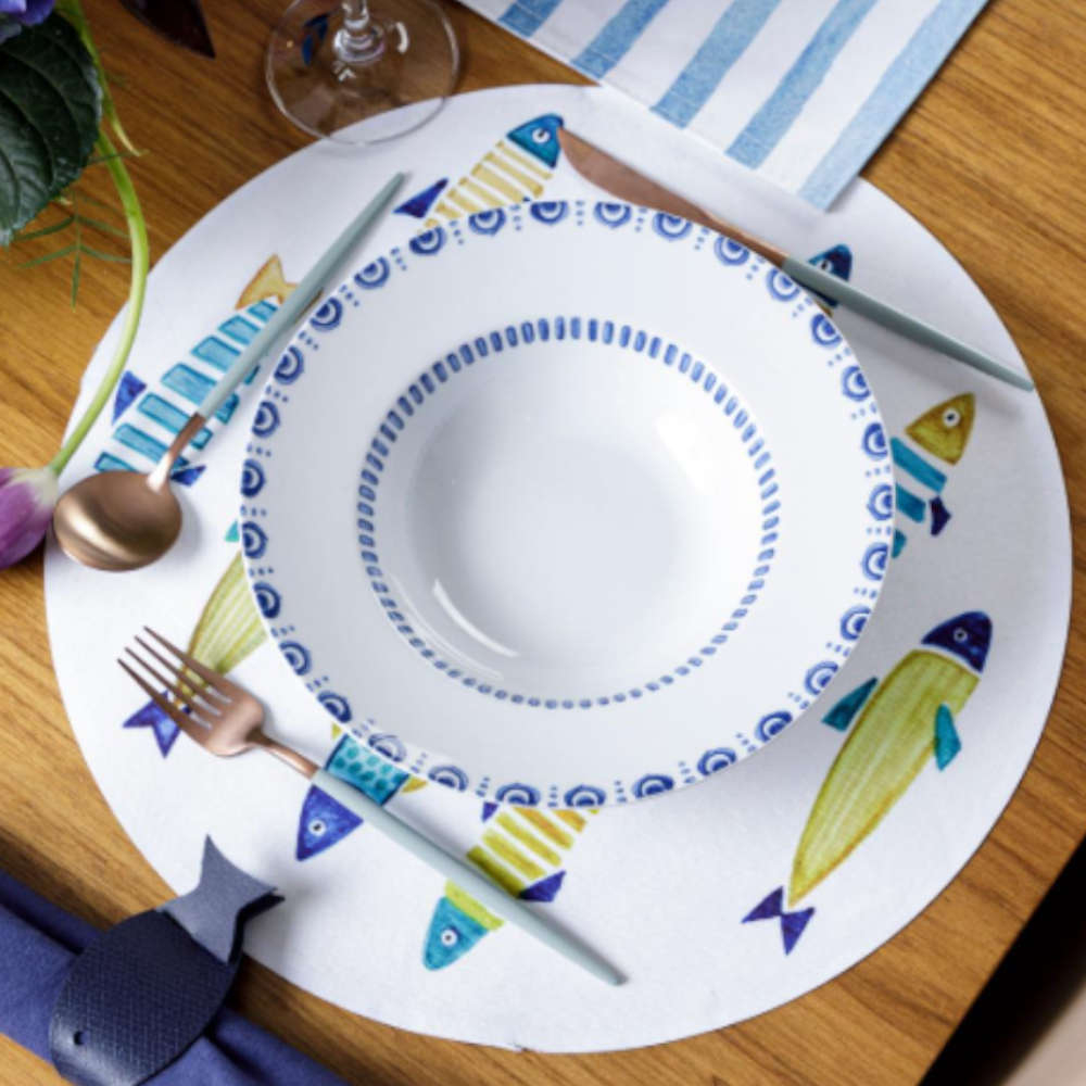 Jogo Americano Auguri Casa Acqua Sardina 40 Cm - Cada