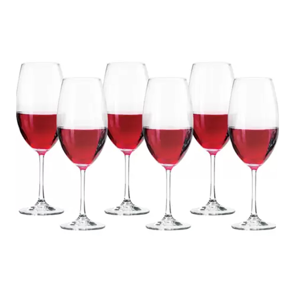 Jogo C / 6 Tacas Para Vinho Tinto Sauvignon Bohemia Barbara 510 Ml