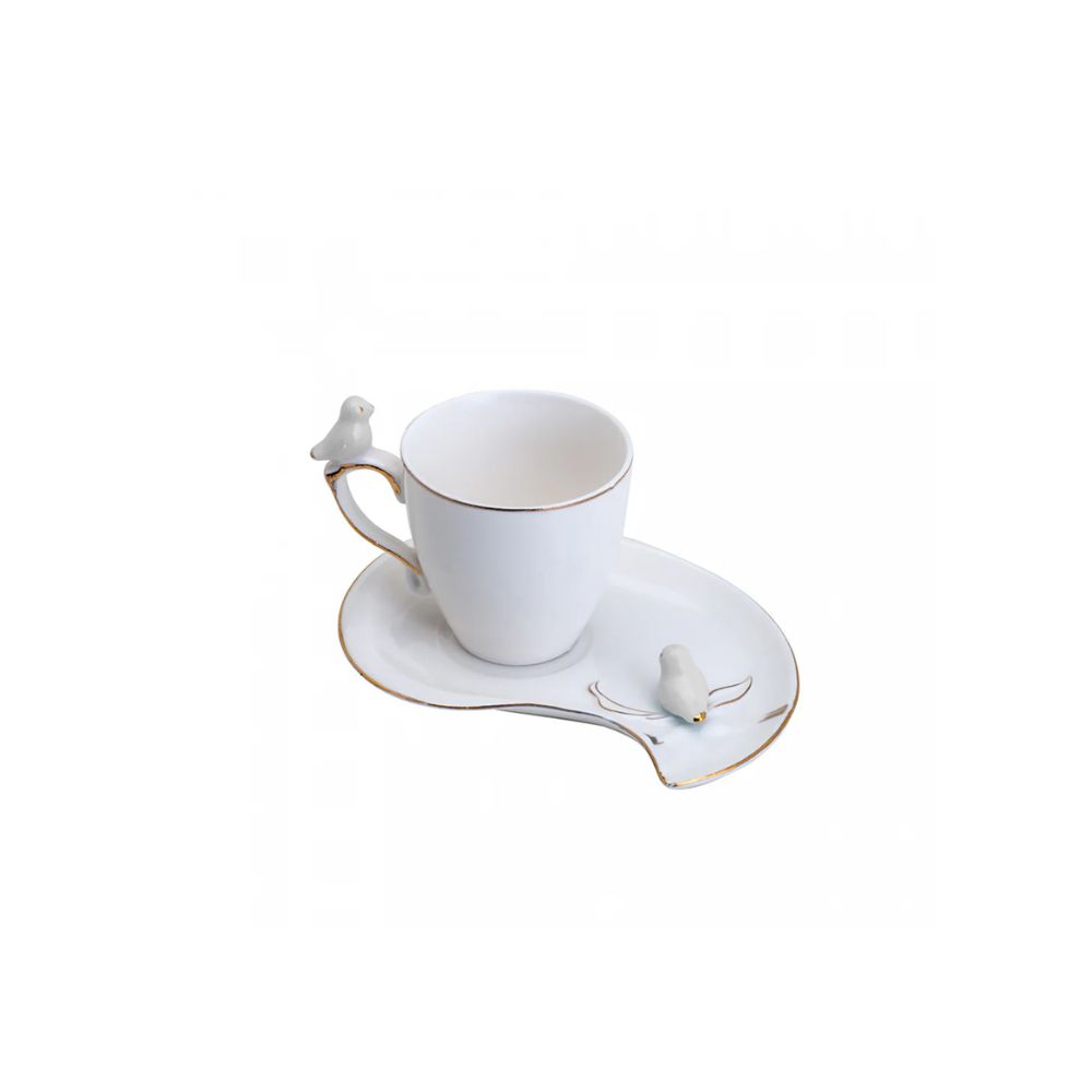 Jogo C/ 6 Xicaras Para Cafe Wolff Cute Birds 90 Ml