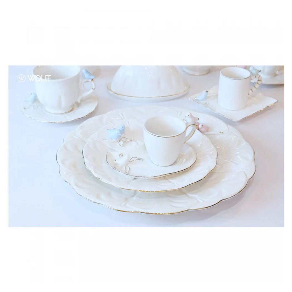Jogo C/ 6 Xicaras Para Cafe Wolff Cute Birds 90 Ml