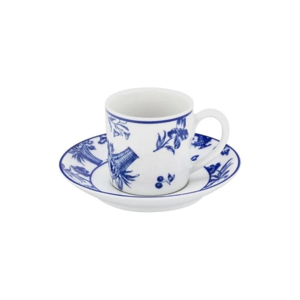 Jogo C/2 Xicara Para Cafe Vista Alegre Chintz Azul 90 Ml