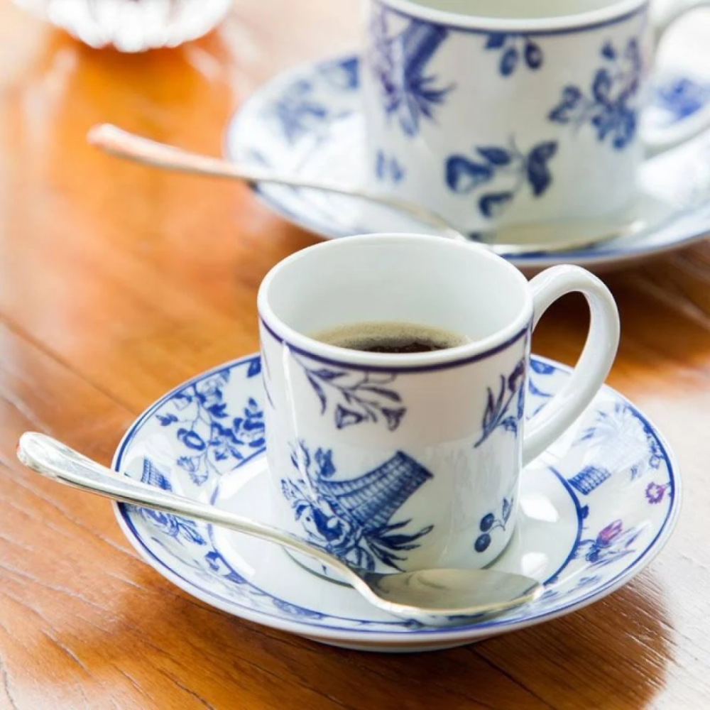 Jogo C/2 Xicara Para Cafe Vista Alegre Chintz Azul 90 Ml