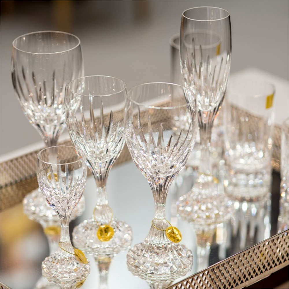 Jogo de 6 Tacas Em Cristal Lapidado Para Agua Strauss