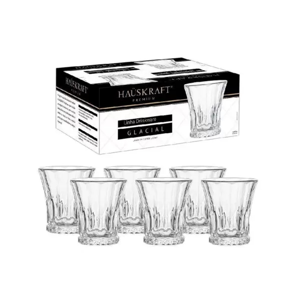 Jogo de Copos Baixos Haüskraft Glacial 215 Ml - 6 Peças