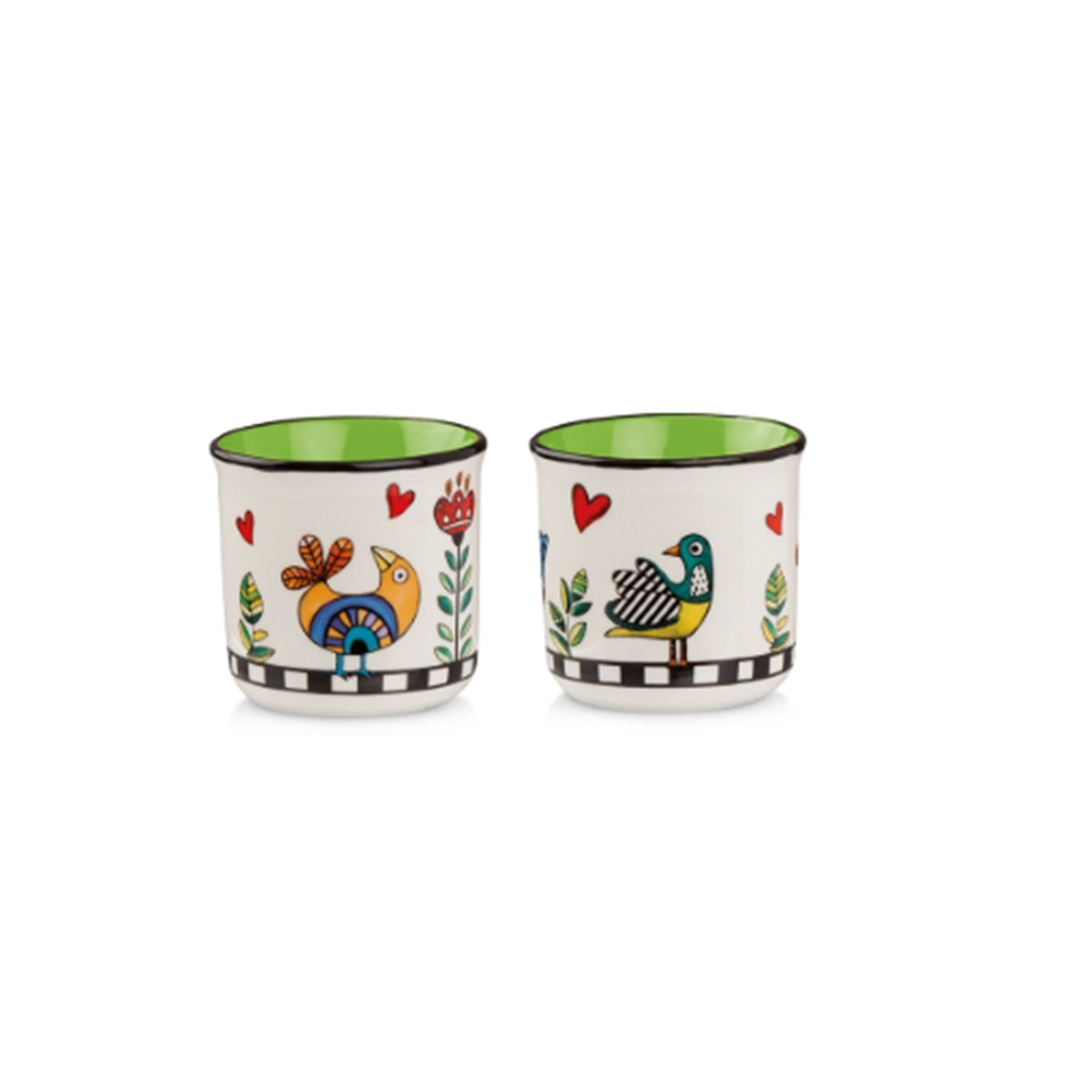 Jogo de Copos Para Espresso Egan Cocoricó 90 Ml - 2 Peças Jogo de Copos Para Espresso Egan Cocoricó 90 Ml - 2 Peças