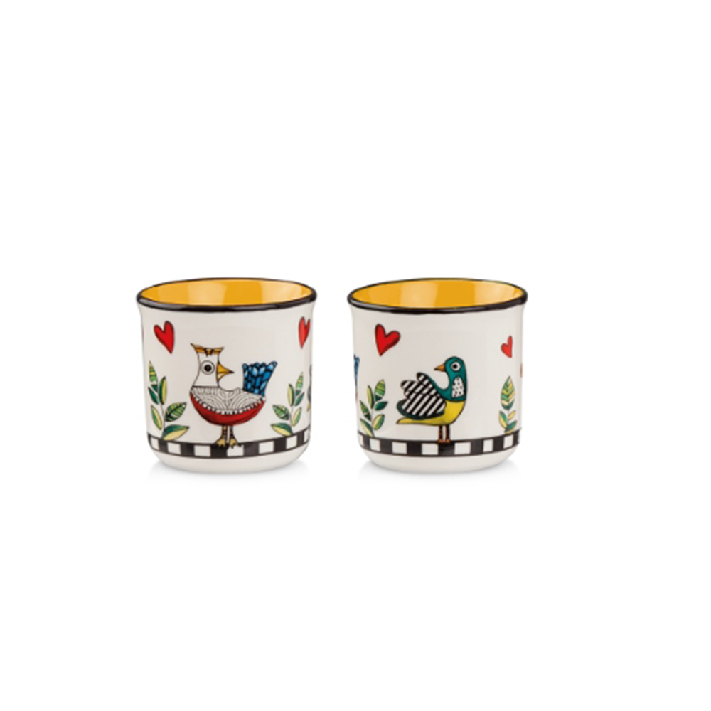 Jogo de Copos Para Espresso Egan Cocoricó 90 Ml - 2 Peças