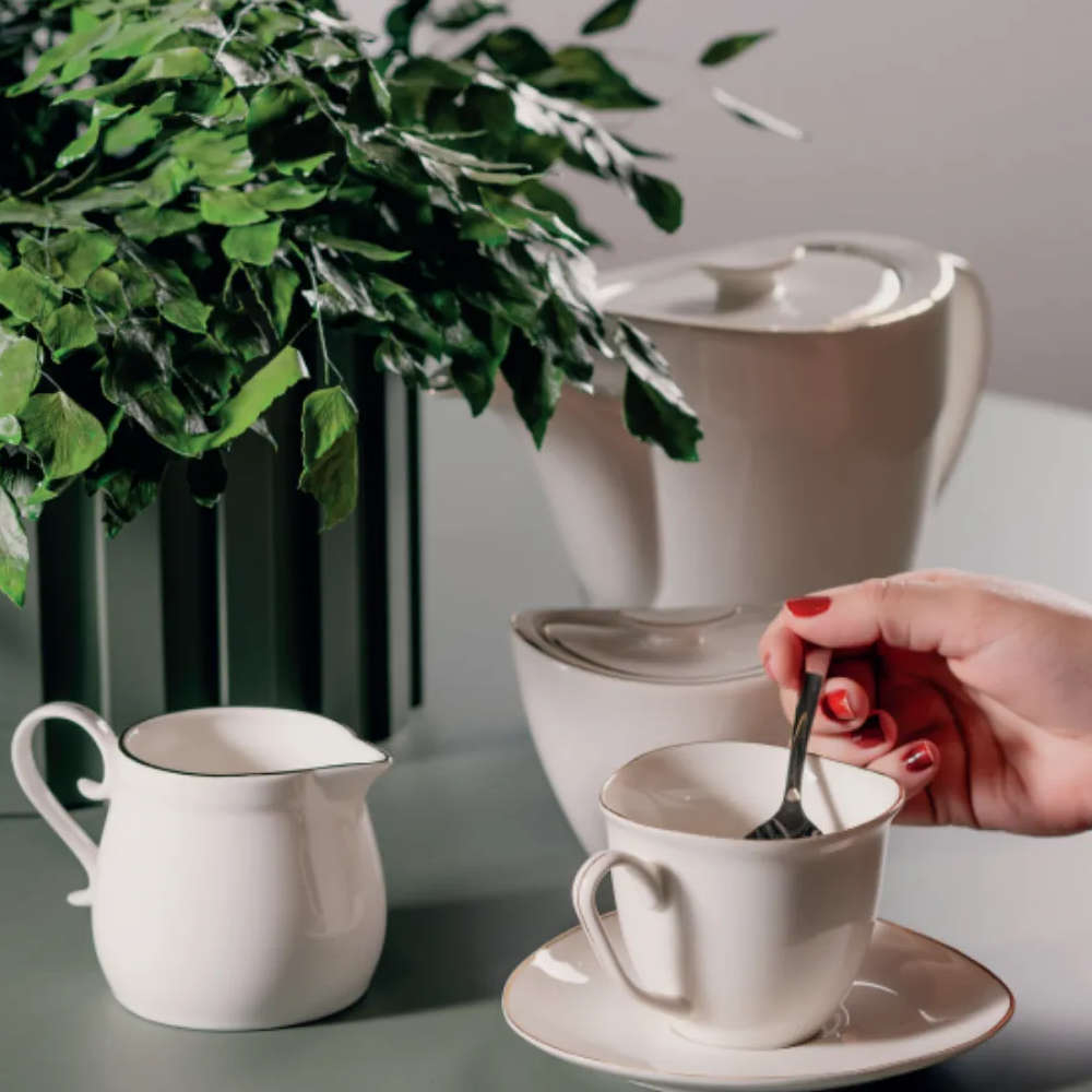 Jogo de Jantar 50 Pecas Adelle Filete Ouro L'hermitage