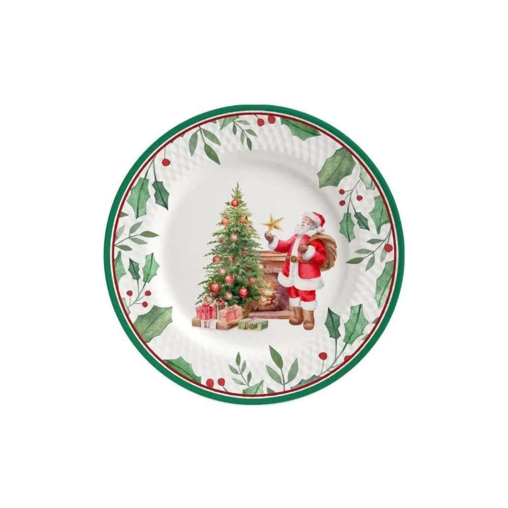 Jogo de Pratos de Sobremesa Azevinho Ceramica Alleanza