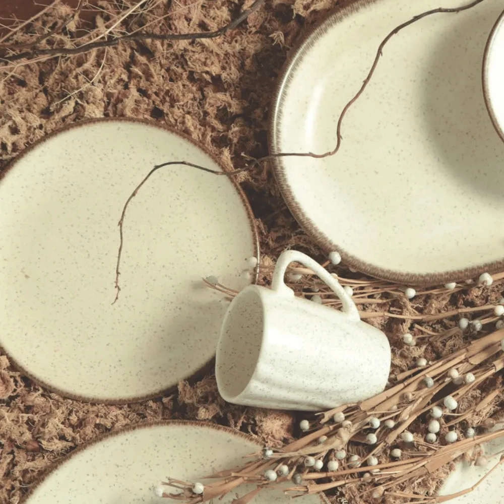 Jogo de Pratos de Sobremesa Coup Vanilla Ceramica Alleanza