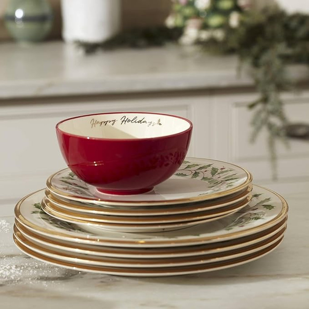 Jogo de Pratos Para Sobremesa Lenox Holiday 20,5 Cm - 6 Pecas