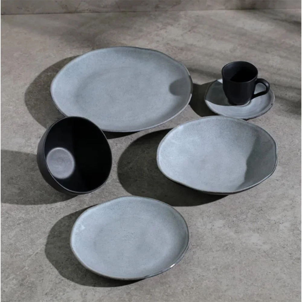 Jogo de Pratos Para Sobremesa Porto Brasil Orgânico Concreto 19,5 Cm - 6 Peças