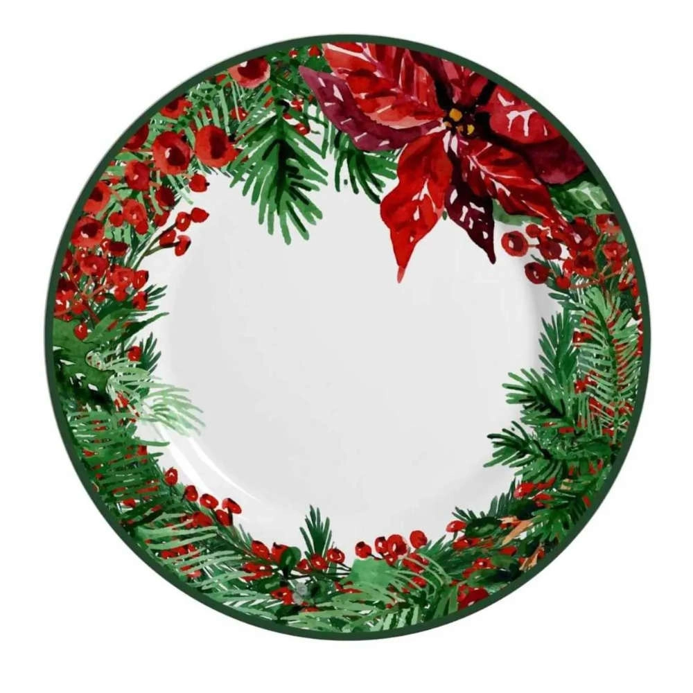 Jogo de Pratos Rasos Natal Ceramica Alleanza
