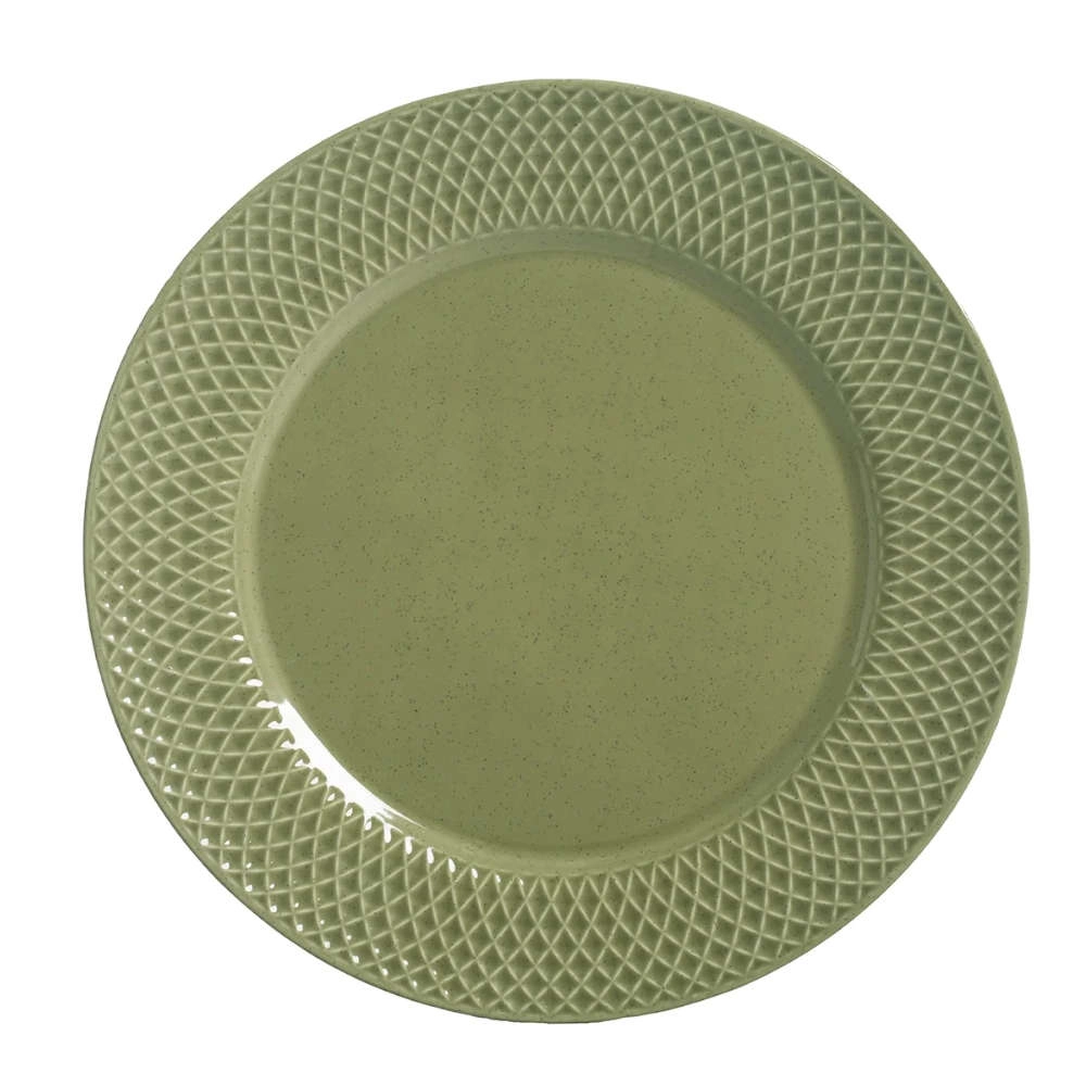 Jogo de Pratos Rasos Verde Esmeralda Ceramica Alleanza