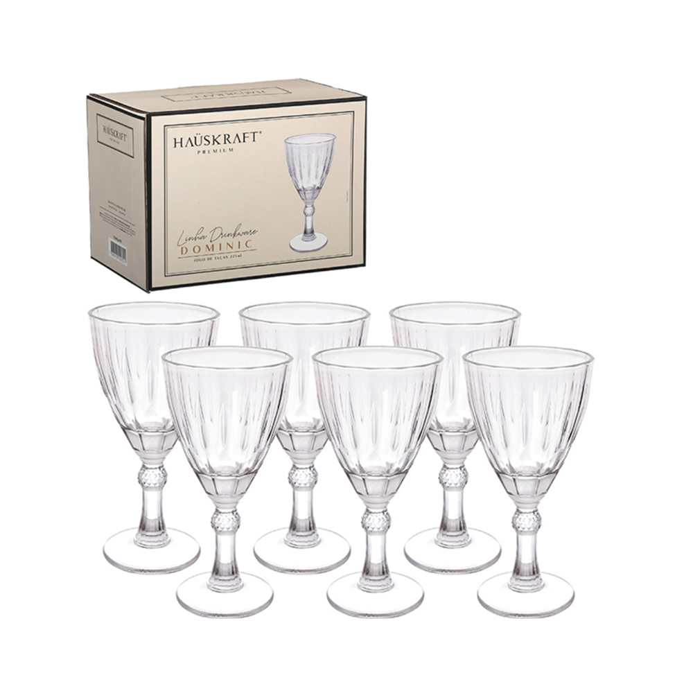 Jogo de Taças Para Água Haüskraft Dominic 275 Ml - 6 Peças
