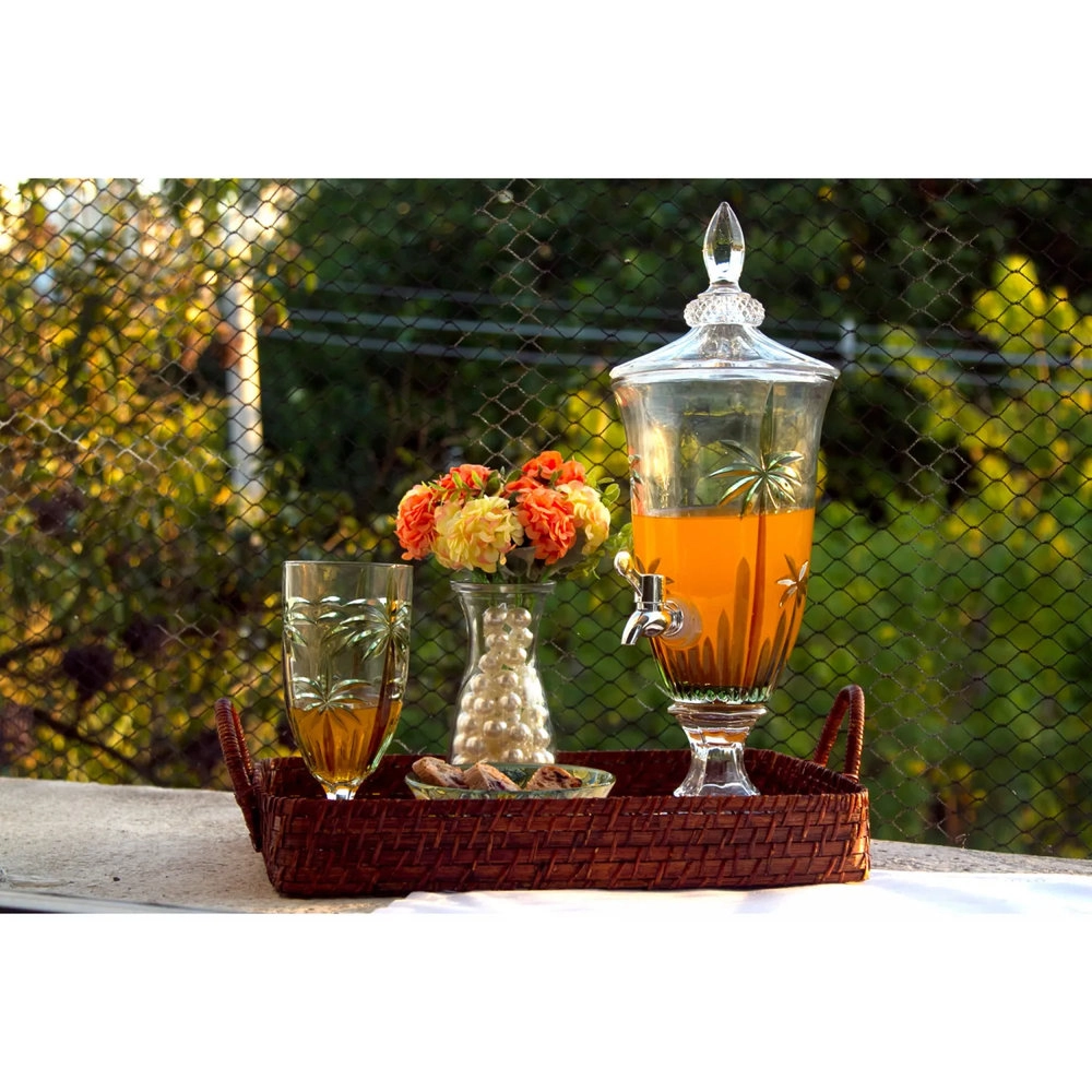 Jogo de Tacas Para Agua Wolff Sprayed Palm Tree 450 Ml - 6 Pecas