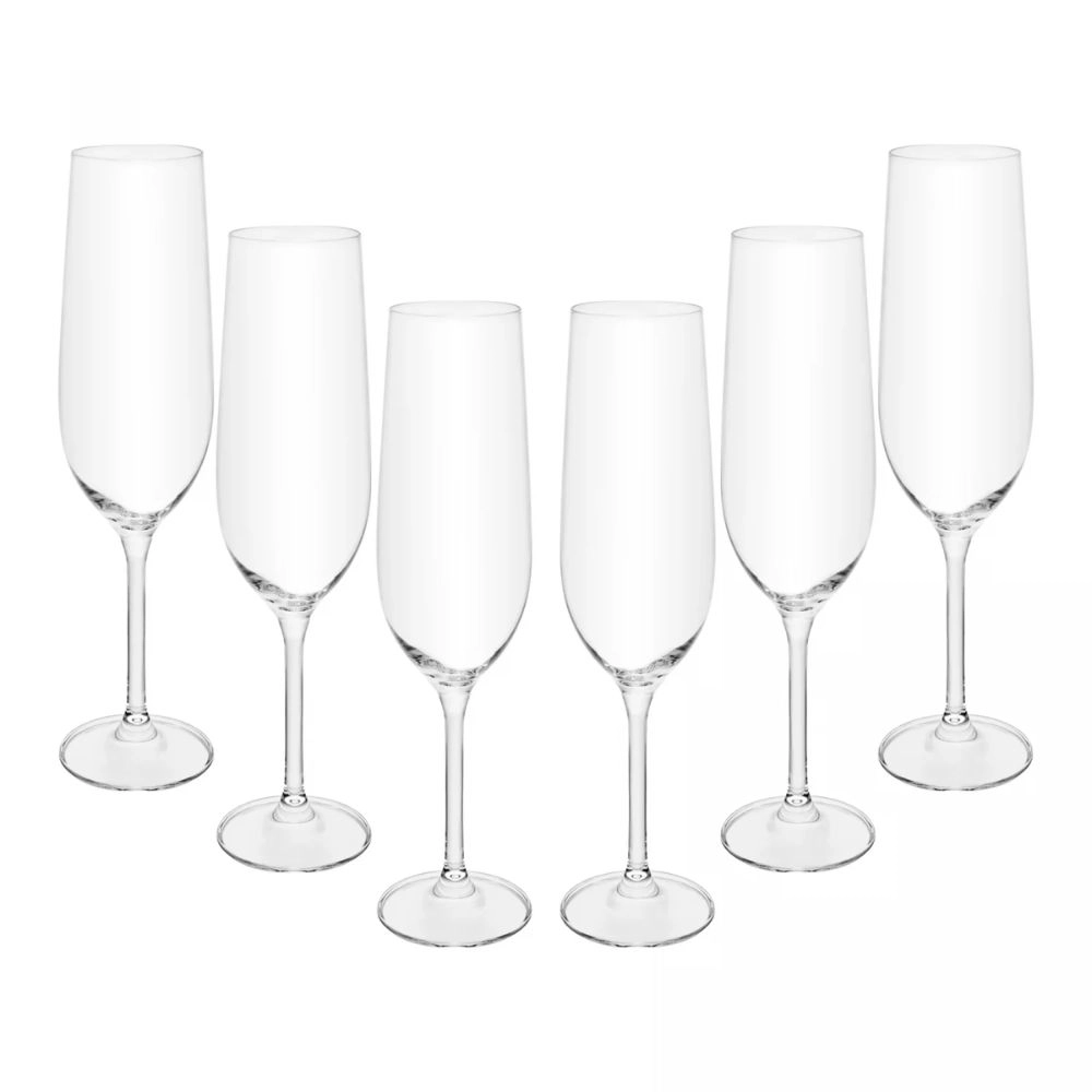 Jogo de Tacas Para Champagne Crex Bohemia-  6 Pecas