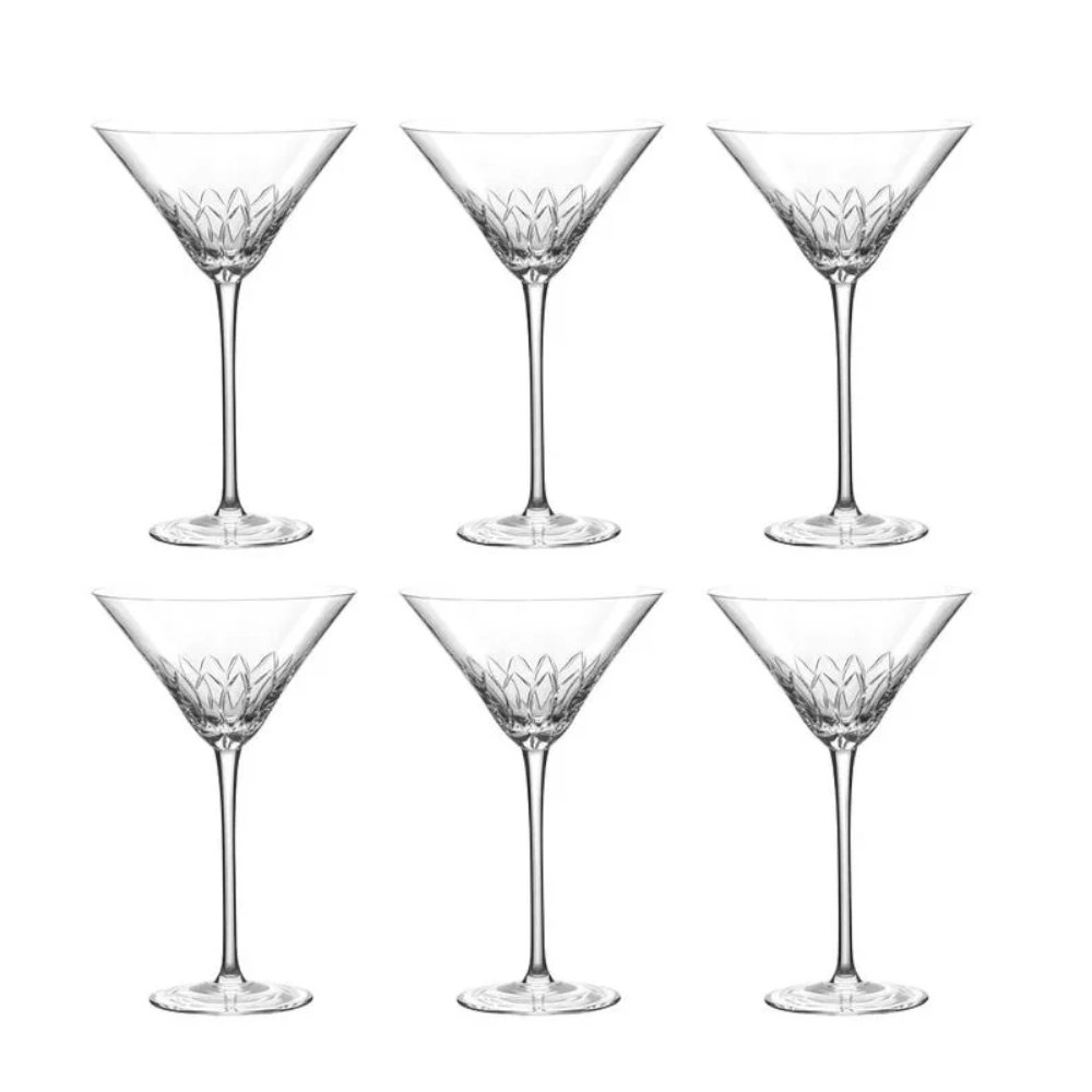 Jogo de Tacas Para Dry Martini Strauss Sommelier Lapidacao 160 320 Ml